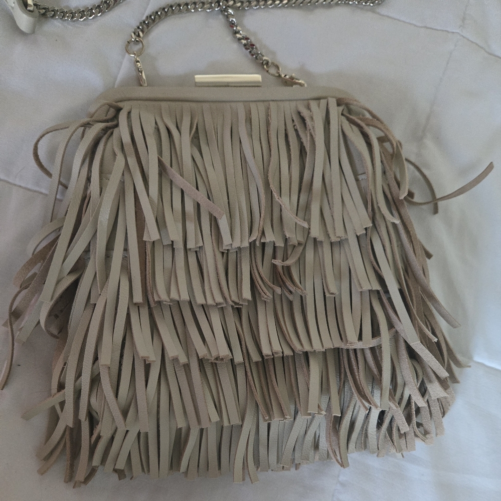 Ted Baker London Beige Fringe Shoulder Bag